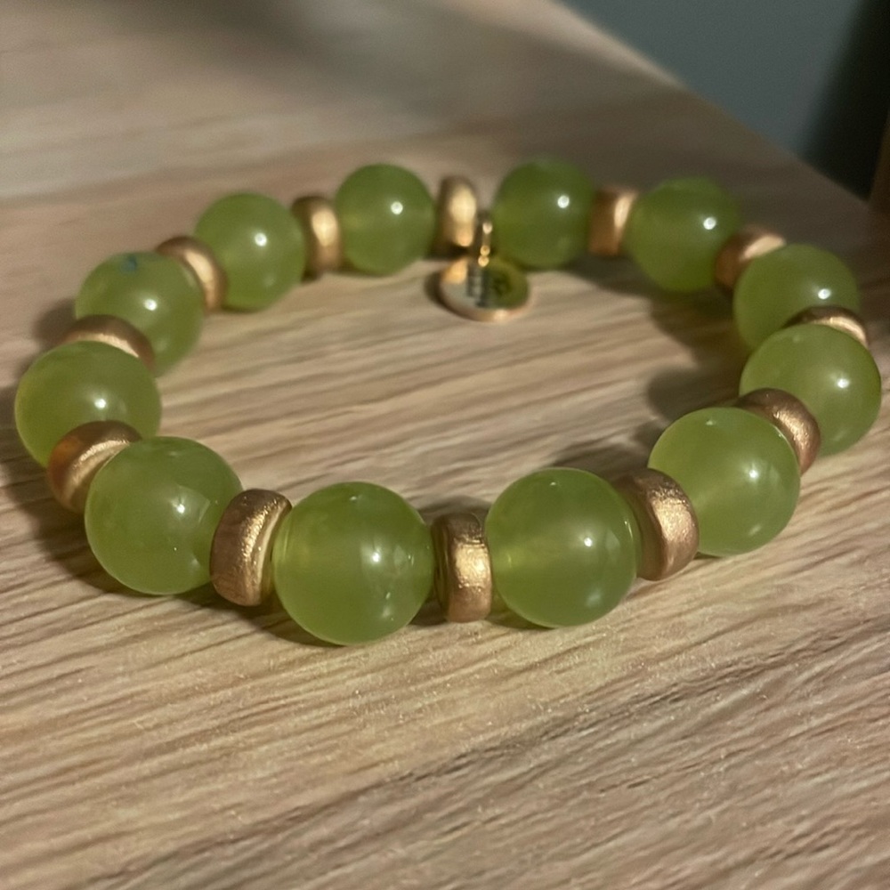 Bourbon & Boweties Key Lime Stone Kendley Stretch Bracelet